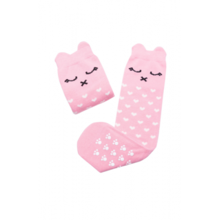Mama's Feet ilgos kojinės Rožinis katinėlis