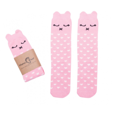 Mama's Feet ilgos kojinės Rožinis katinėlis